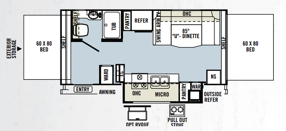 Forest River Rockwood Roo 21DK floor plan