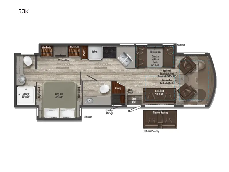 2025 Winnebago Sunstar 33K floor plan