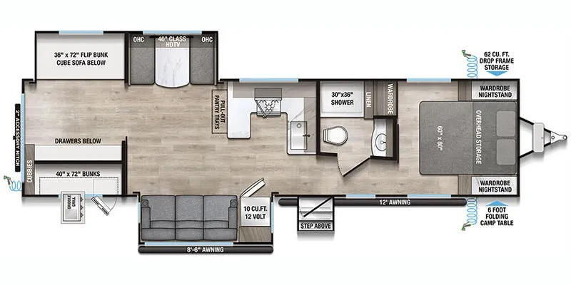 2026 Alliance RV Delta 321BH - Floor plan