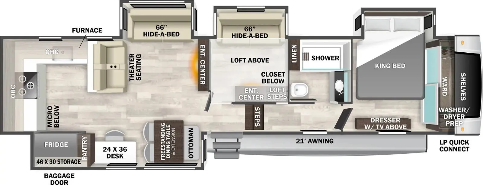 Forest River Cedar Creek Experience 39RKB floor plan