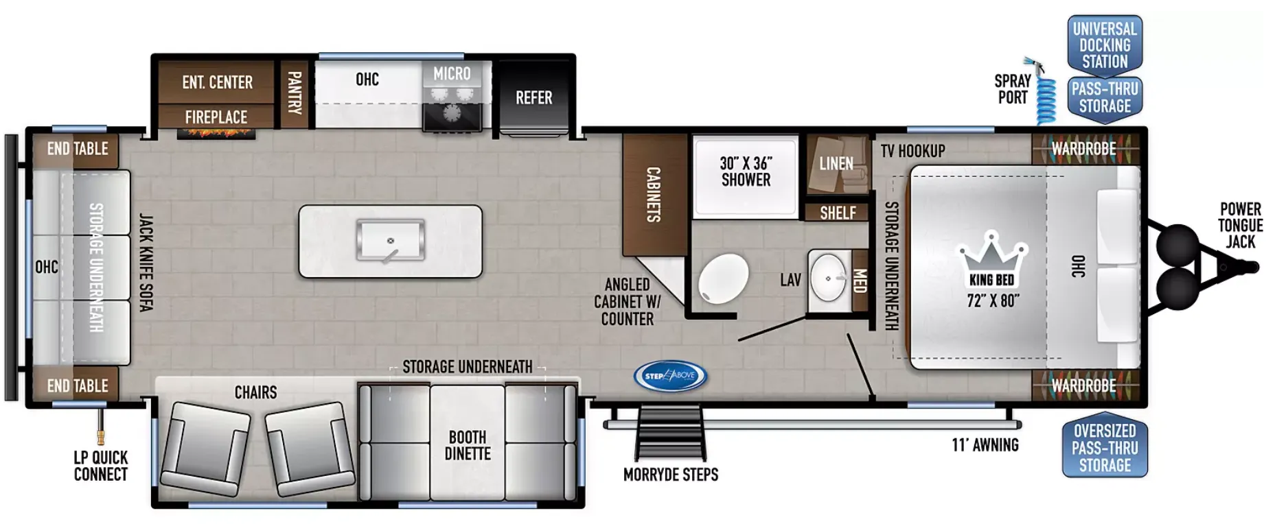 East to West Silver Lake 29K2S floor plan
