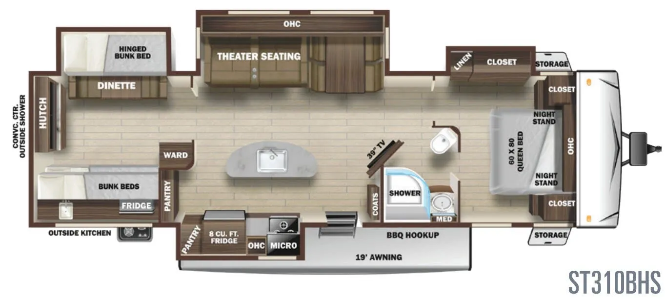 Highland Ridge Silverstar ST310BHS floor plan
