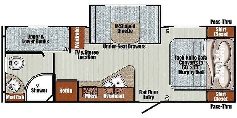 Gulf Stream Vista Cruiser 23BHS floor plan