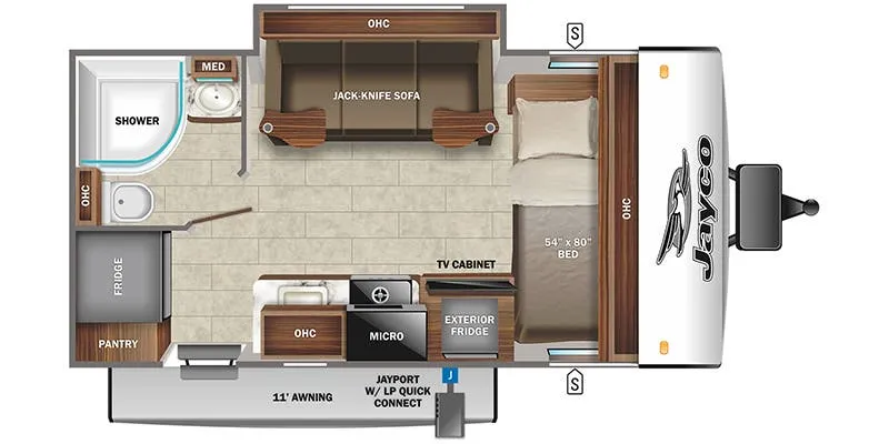 2022 Jayco Jay Feather Micro 166FBS floor plan