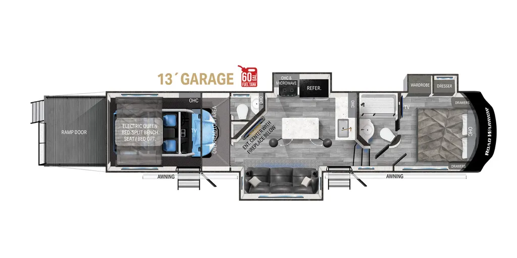 2022 Heartland Road Warrior 375 floor plan