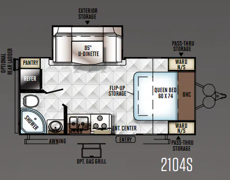 2015 Forest River Rockwood Mini Lite 2104S floor plan