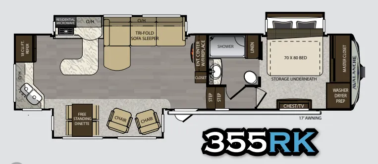 Keystone Avalanche 355RK floor plan