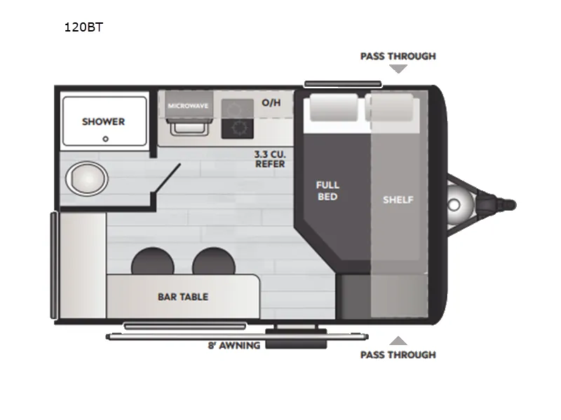 2026 Keystone Hideout Mini 120BT - Floor plan