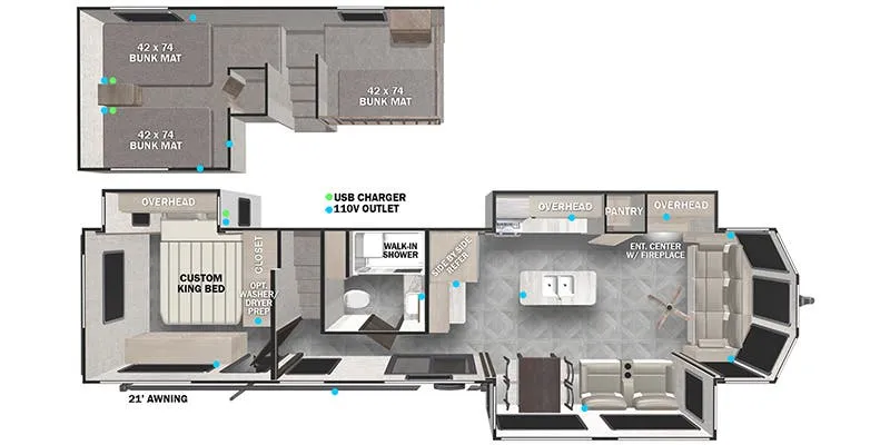 Forest River Salem Grand Villa 42FLDL floor plan
