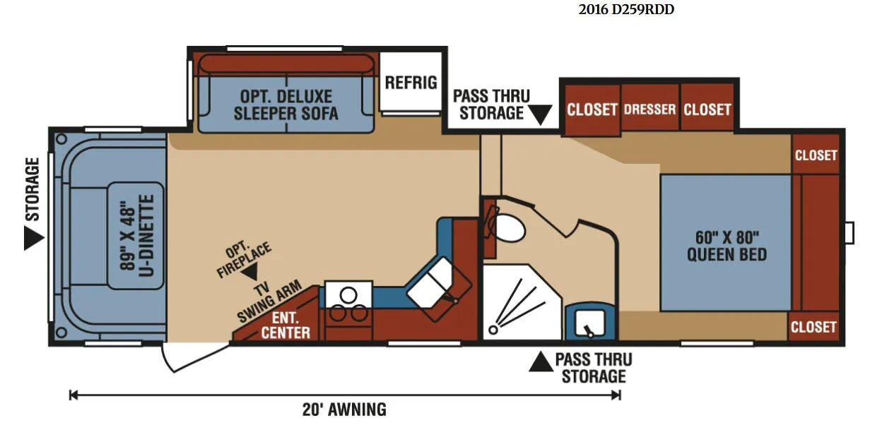 K-Z Durango 1500 D259RDD floor plan
