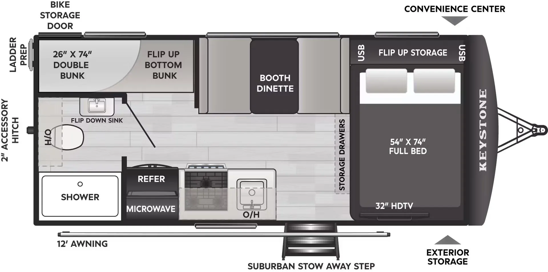 2026 Keystone Outback OBX 17BH - Floor plan