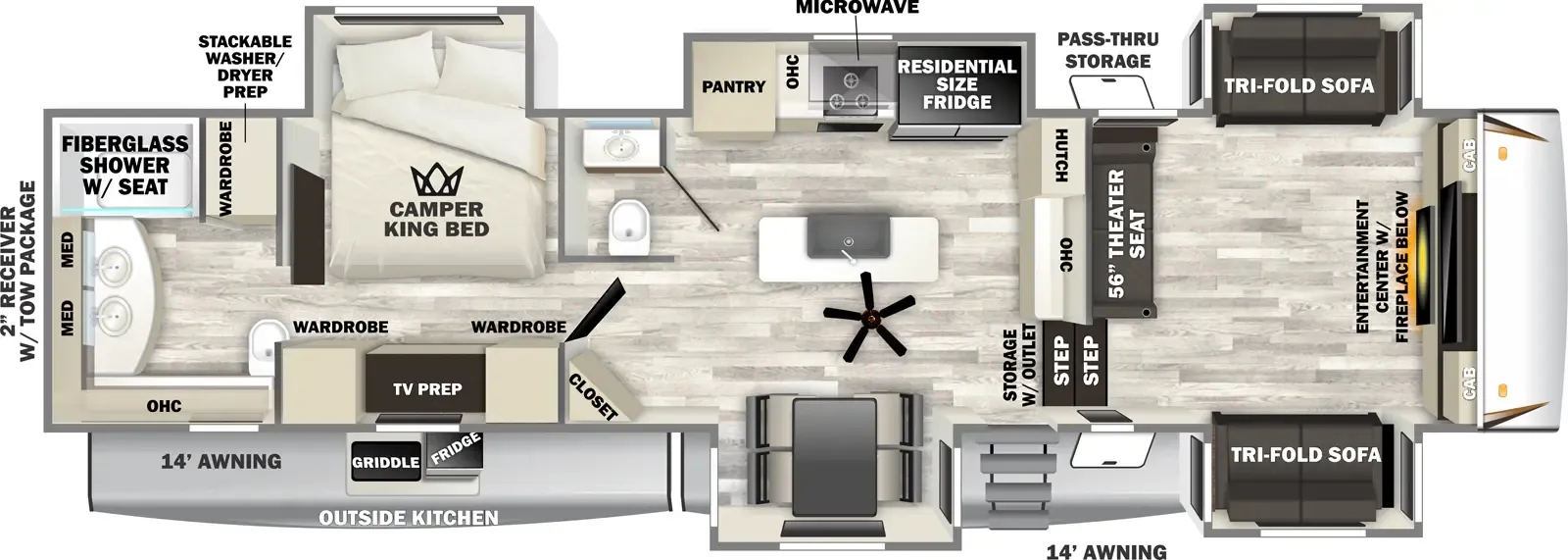 2026 Forest River Sabre 37FLH - Floor plan
