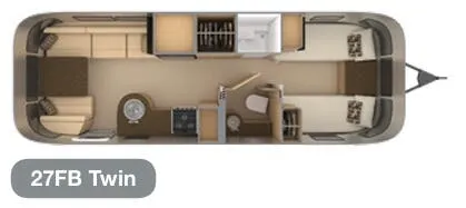 Airstream Flying Cloud 27FB Twin floor plan