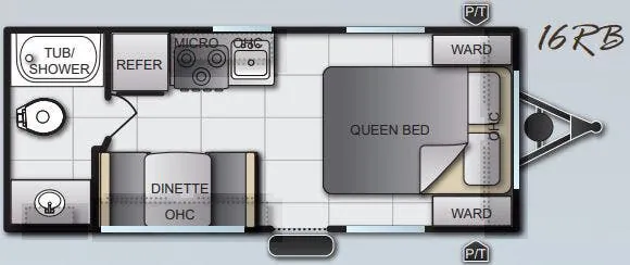 Pacific Coachworks Surf Side Mini 16RB floor plan