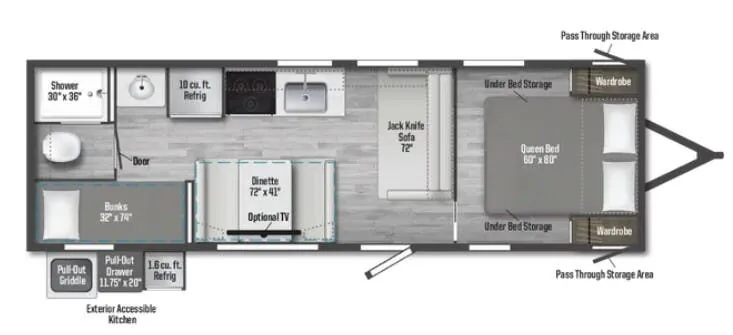 2024 Winnebago Access 26BH - Floor plan
