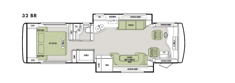 2013 Tiffin Allegro Breeze 32BR - Floor plan