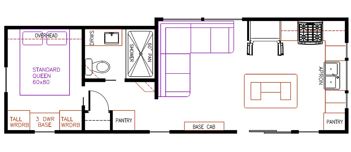 Elevation Park Model Company 7 Series 7-106 floor plan