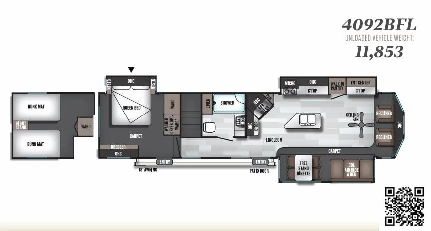 Forest River Salem Villa Estate 4092BFL floor plan