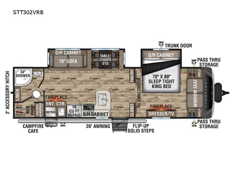 2022 Venture RV SportTrek Touring Edition STT302VRB - Floor plan