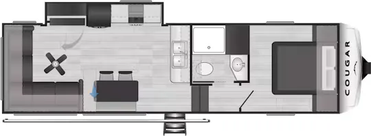 2025 Keystone Cougar Half-Ton 26RES - Floor plan