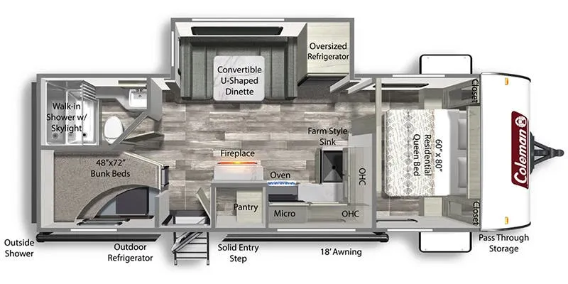 Dutchmen Coleman Light 2455BH floor plan