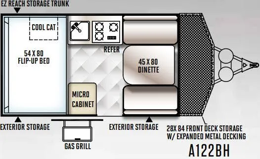 Forest River Rockwood Hard Side A122BH floor plan