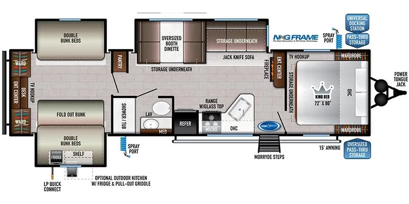 2020 East to West Della Terra 323QB floor plan