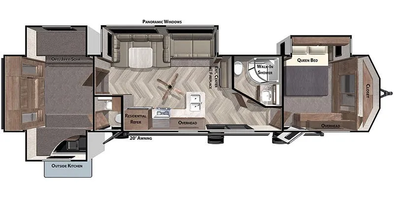 2021 Forest River Wildwood Lodge 42QBQ - Floor plan