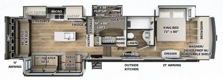 Forest River Rockwood Luxury R379MB floor plan