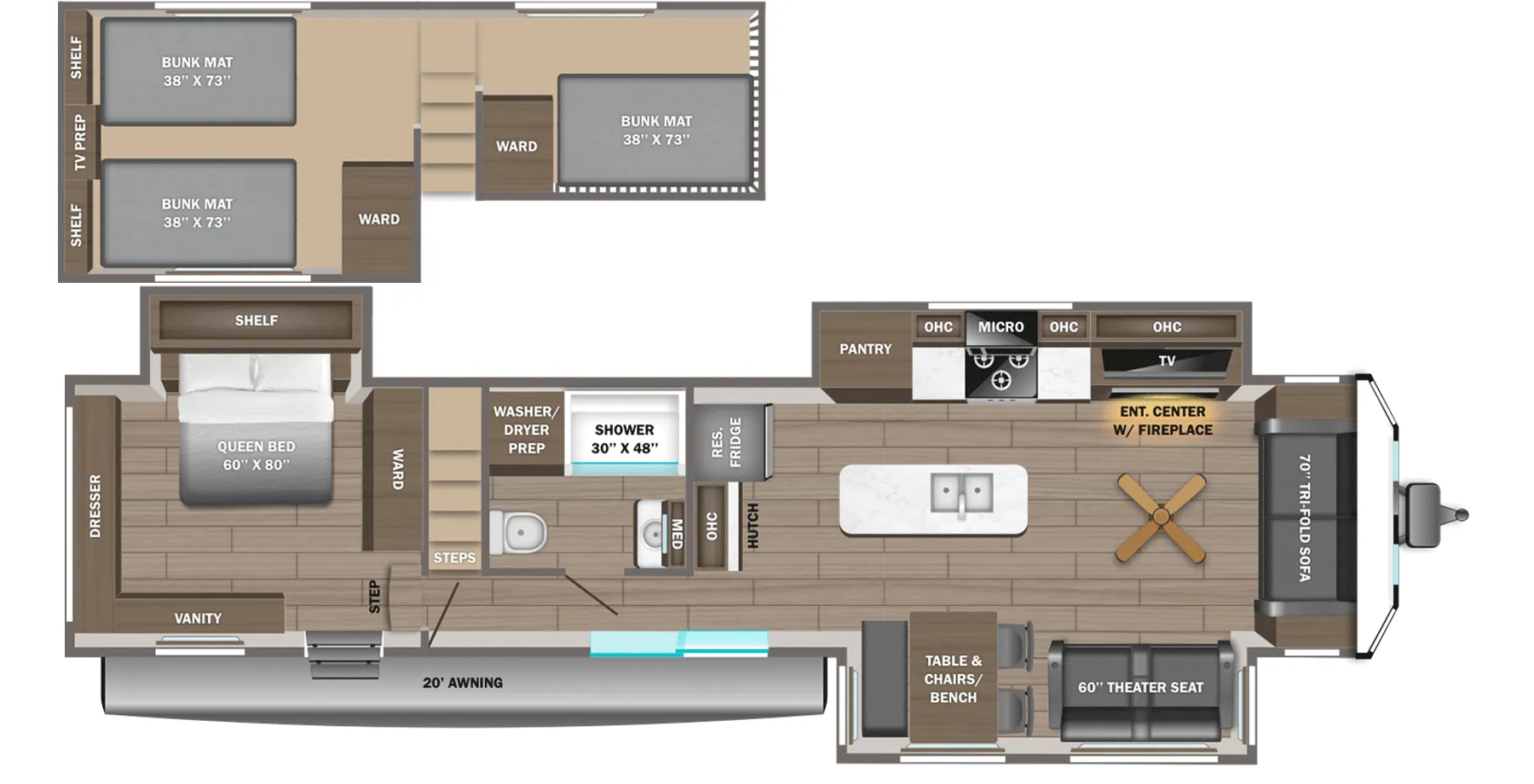 2026 Jayco Jay Flight Bungalow 404LOFT DS - Floor plan