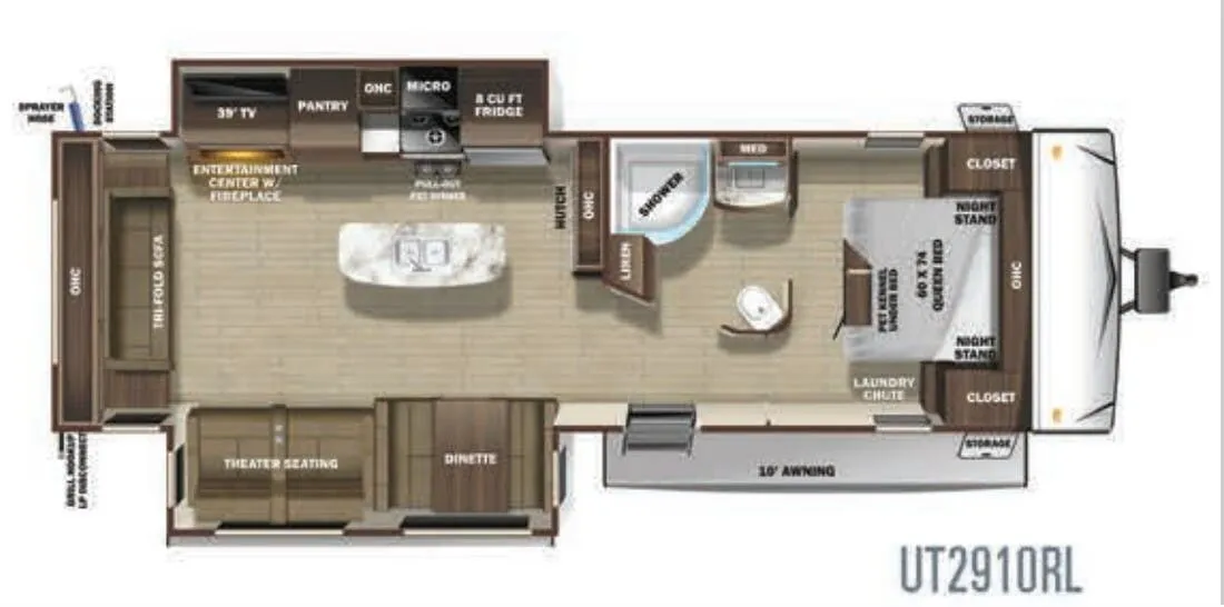 Highland Ridge Open Range Ultra Lite UT2910RL floor plan