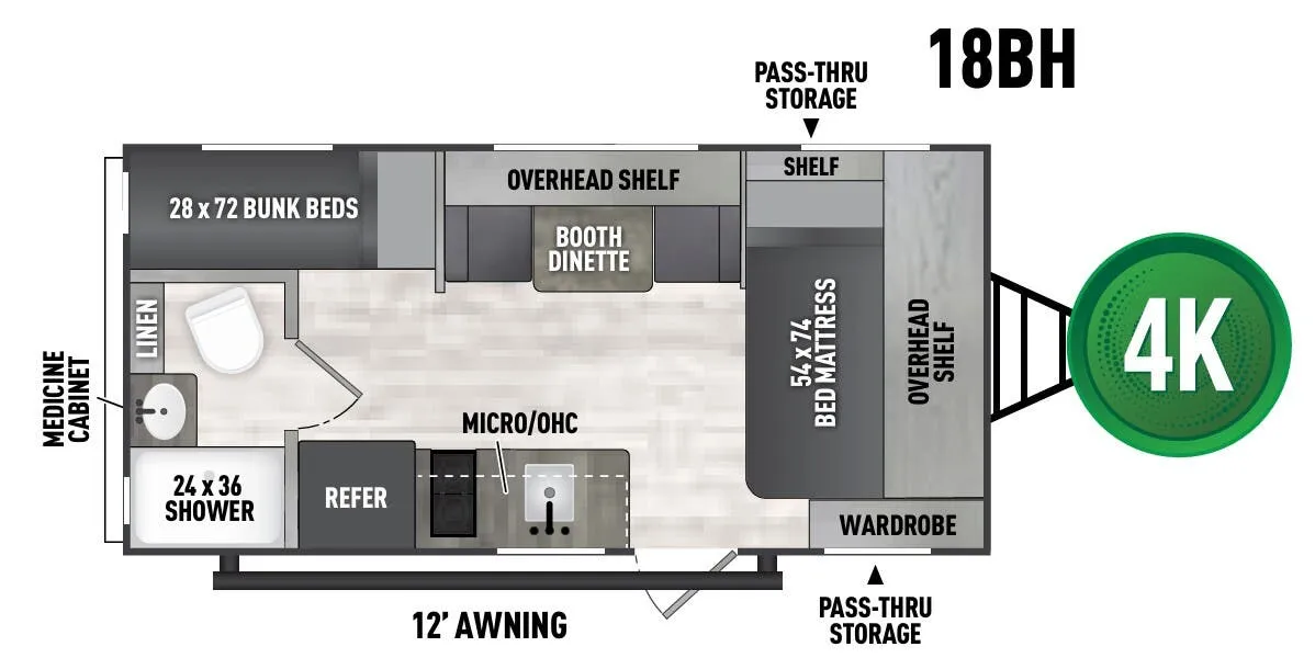 Coachmen Clipper 18BH floor plan