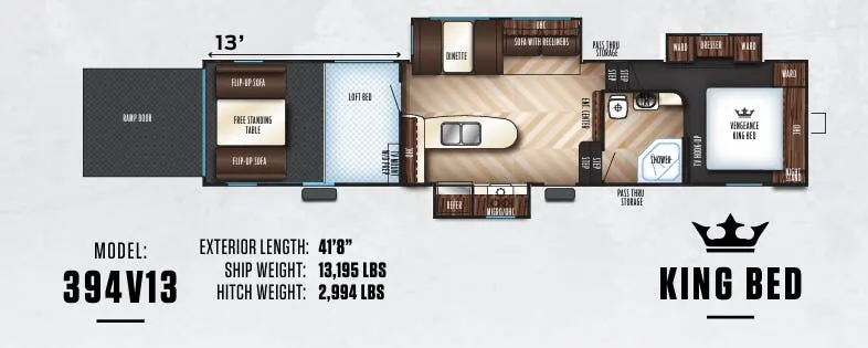 Forest River Vengeance 394V13 floor plan