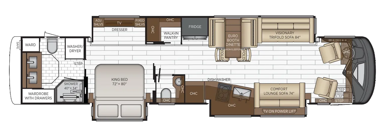 Newmar King Aire 4596 floor plan