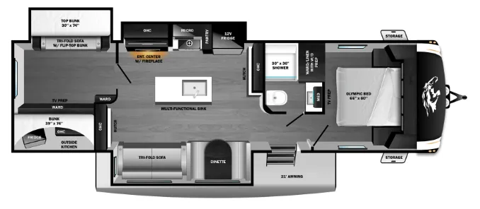 Highland Ridge Open Range Roamer 31TBTS floor plan