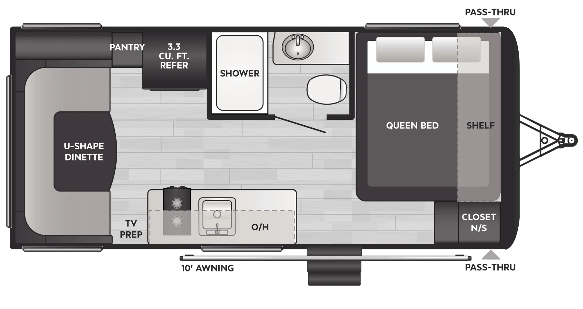 Keystone Hideout Sport Single 177RD floor plan