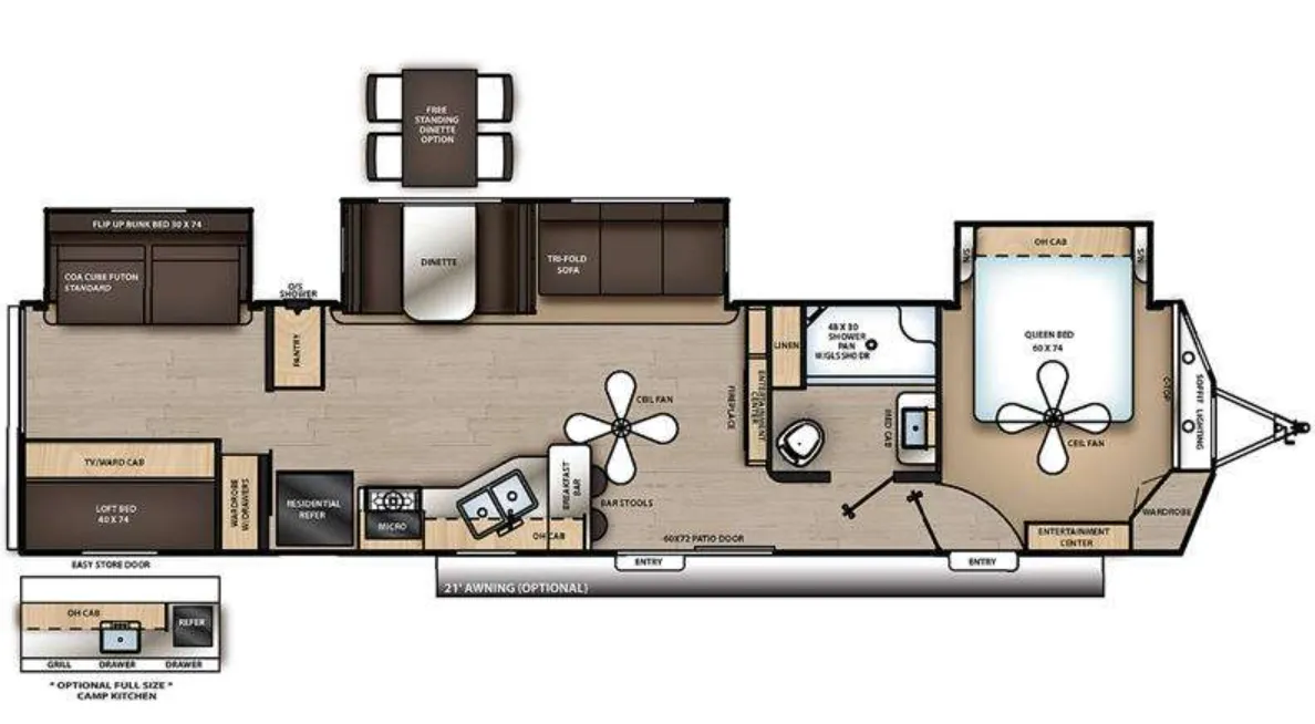 Coachmen Catalina Destination 40BHTS floor plan