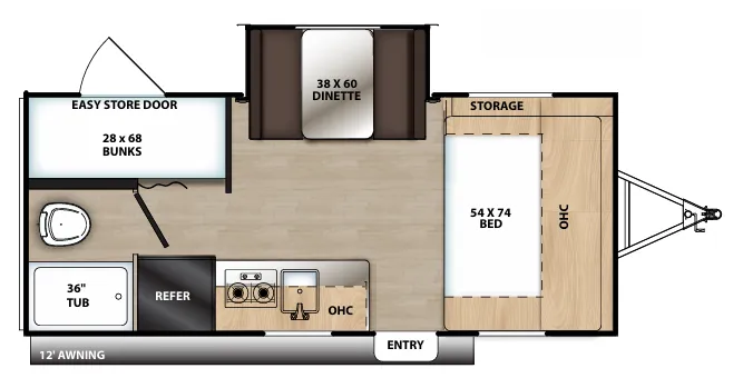 2020 Coachmen Catalina Summit Series 172BHS - Floor plan