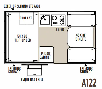 Forest River Rockwood Hard Side A122 floor plan