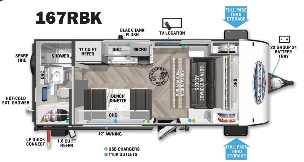 Forest River Salem FSX 167RBK floor plan