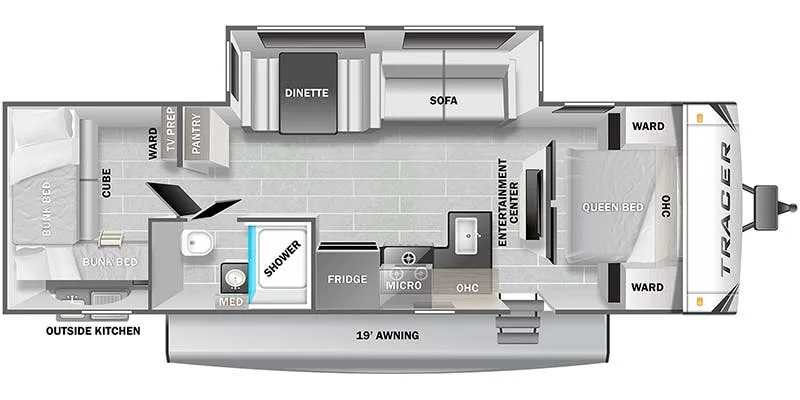 Prime Time Tracer 29QBD floor plan