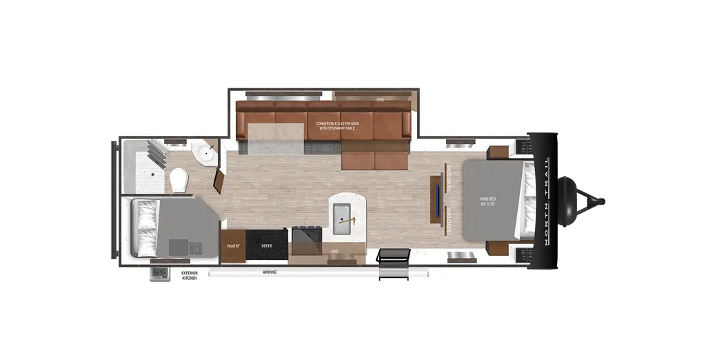 2024 Heartland North Trail Ultra-Lite Travel Trailer 26BHSS floor plan