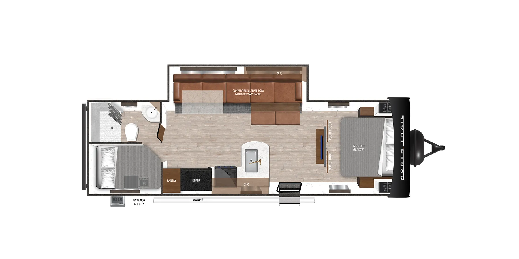 Heartland North Trail Ultra-Lite Travel Trailer 26BHSS floor plan