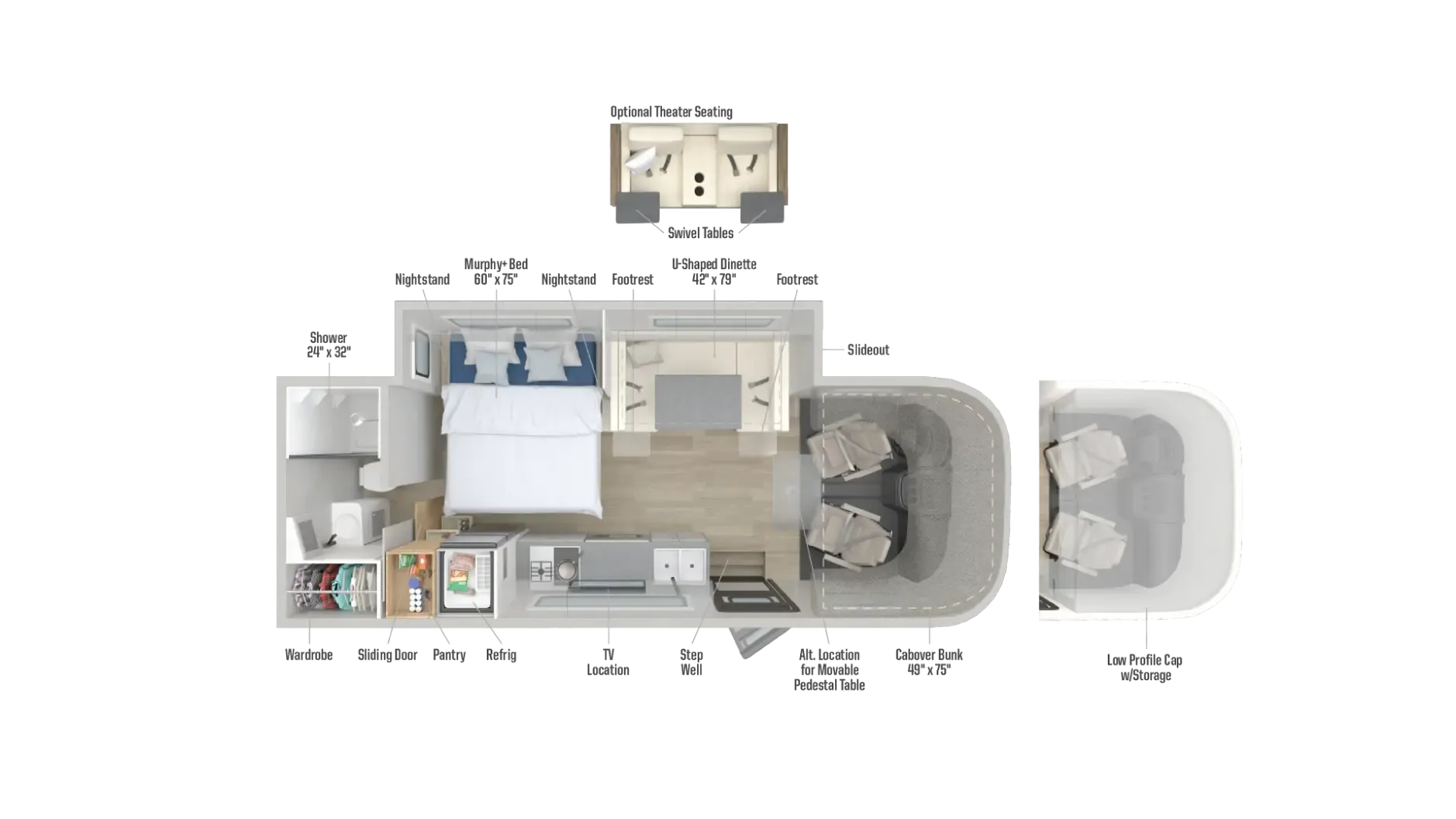 Winnebago Navion 24D floor plan