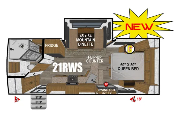 2025 Outdoors RV Back Country 21RWS - Floor plan