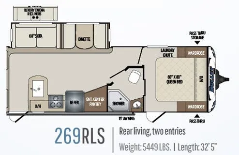 Keystone Bullet 269RLS floor plan