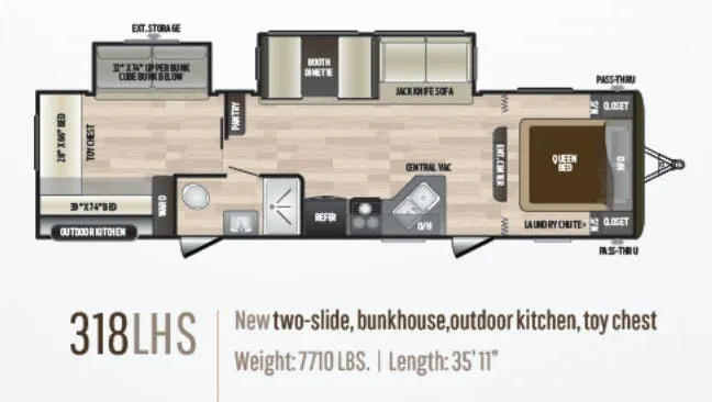 2019 Keystone Hideout LHS 318LHS floor plan