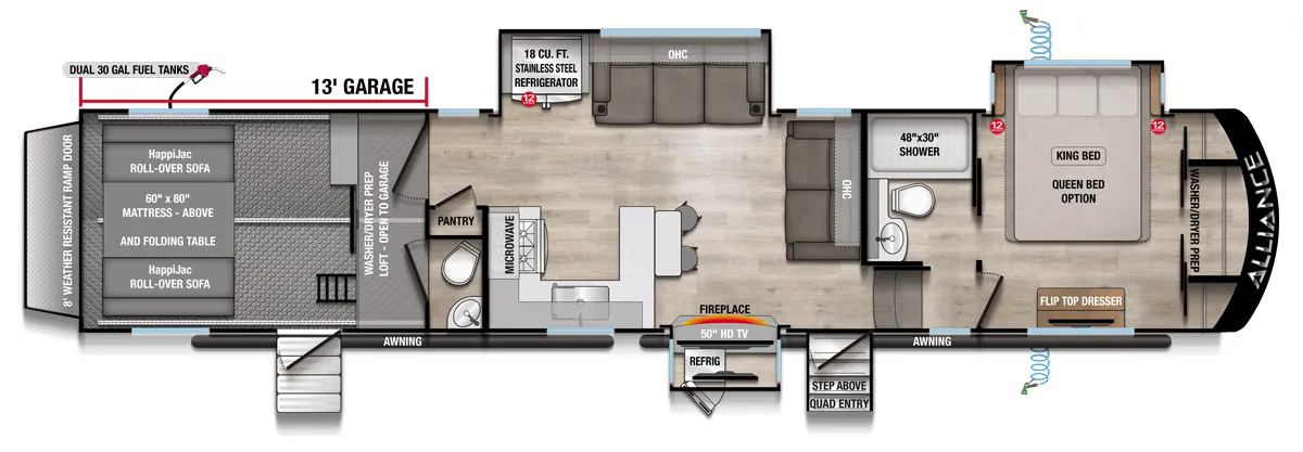 Alliance RV Valor 41V13 floor plan