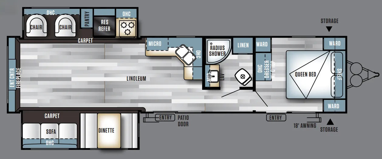 Forest River Salem 38RLT floor plan