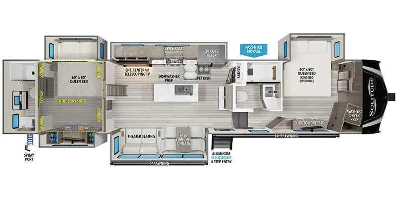 2025 Grand Design Solitude 391DL - Floor plan